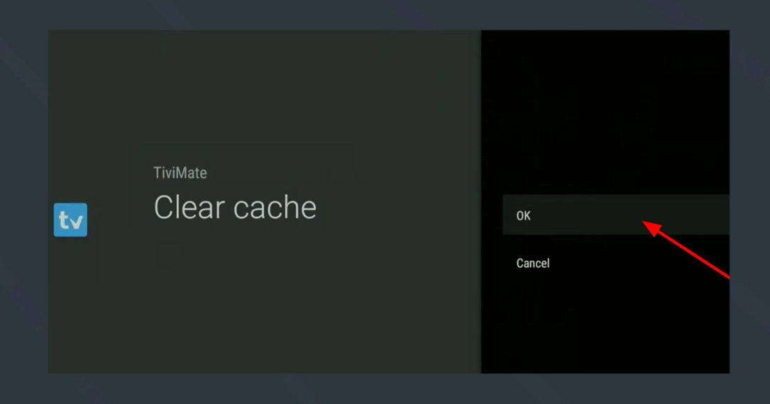 press ok to clear cache
