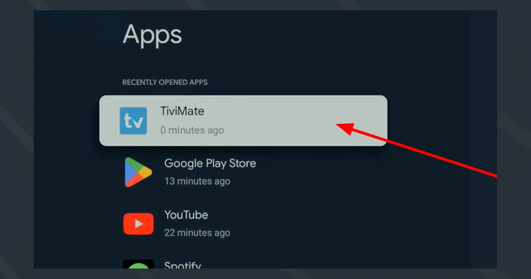 find tivimate in apps settings